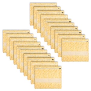 kuber industries pack of 5 saree bags for storage  non-woven wardrobe organizer  mesh window cloth storage set  single packing  carry-print  yellow