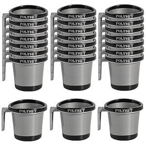 kuber industries pack of 6 bath mug for bathroom  1 ltr  plastic mug for washroom  mug for bathing  multipurpose mug for home use amp kitchen  plain-grey