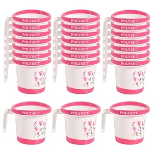 kuber industries bath mug  15 ltr plastic multipurpose mug  tinted print-black