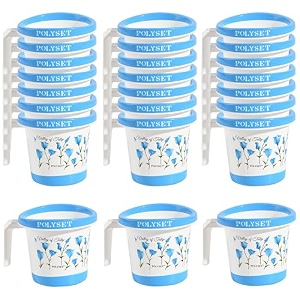 kuber industries bath mug  15 ltr plastic multipurpose mug  tinted print-black