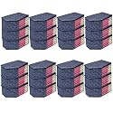 Kuber Industries (Pack of 3) Blouse Cover | Flower-Printed | Clothes Storage Bag | Wardrobe Organiser With Zipper | Side Transparent Blouse Organizer | Blouse Protector Bag | Navy Blue