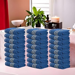 kuber industries pack of 3 cotton face towel  14x21 inch  workout gym napkins  hand towel for men amp woman  quick-drying napkins for travel use  plain crape-dark blue