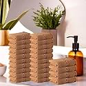 Kuber Industries (Pack of 3) Cotton Face Towel | 14x21 Inch | Workout Gym Napkins | Hand Towel For Men & Woman | Quick-Drying Napkins For Travel Use | Check Border | Golden