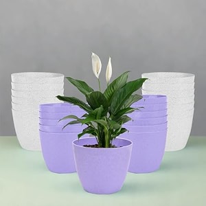 kuber industries plastic hanging flower pot for balcony amp railing set of 6 blue-18x18x59 cm
