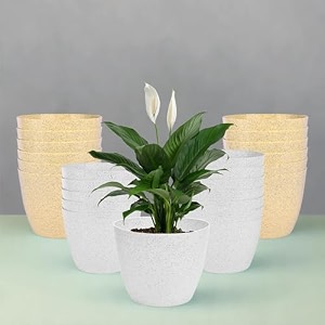 kuber industries plastic hanging flower pot for balcony amp railing set of 6 blue-18x18x59 cm