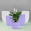 Kuber Industries Plastic Hanging Flower Pot for Balcony &amp; Railing Set of 6 (Blue)-18x18x59 cm