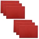 Kuber Industries 6 Pcs PVC Circle Print Fridge Mats | Placemats for Kitchen, Refrigerator and Dining Table | Shelf Liner Mat | Red