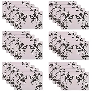 kuber industries pack of 6 fridge shelf mat  mats for fridge shelves  washable refrigerator mat  bird print fridge sheet  white amp black