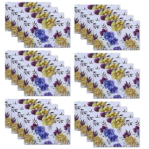 kuber industries pvc refrigerator shelf liner pack of 6  washable flower print  blue