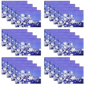 kuber industries refrigerator shelf liner pack of 24  washable flower print  blue