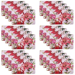 kuber industries pvc refrigerator shelf liner pack of 6  washable flower print  blue