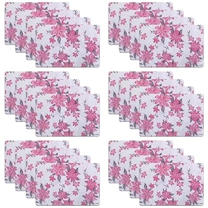 kuber industries pack of 6 fridge shelf mat  mats for fridge shelves  washable refrigerator mat  barik flower print fridge sheet  pink