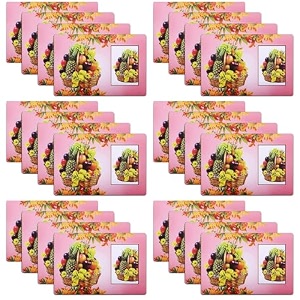kuber industries pack of 24 fridge shelf mat  mats for fridge shelves  washable refrigerator mat  fruit basket print fridge sheet  pink