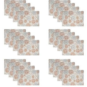 kuber industries reversible rangoli print fridgedrawer matswater proof pvc materialranctangular shape amp non slip size 45 x 30 cm pack of 6 white