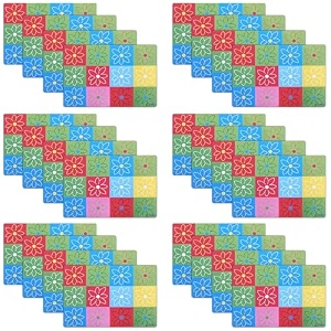 kuber industries pack of 24 fridge shelf mat  mats for fridge shelves  washable refrigerator mat  check flower print fridge sheet  multicolour