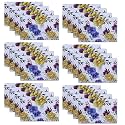 Kuber Industries PVC Refrigerator Shelf Liner, Pack of 6 | Washable Flower Print | Blue