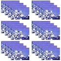 Kuber Industries Refrigerator Shelf Liner, Pack of 24 | Washable Flower Print | Blue