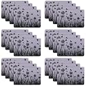 Kuber Industries Pack of 24 Fridge Shelf Mat | Mats for Fridge Shelves | Washable Refrigerator Mat | Butterfly Trees Print Fridge Sheet | White &amp; Black