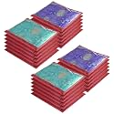 Kuber Industries Pack of 24 Saree Cover | Dress Packing Bags with Zip | Saree Pouches for Storage | Clothes Organizer for Wardrobe | Maroon