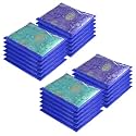 Kuber Industries Non-Woven Pack of 24 Saree Cover|Dress Packing Bags with Zip|Saree Pouches for Storage|Clothes Organizer for Wardrobe|Blue, 360 x 10 mm