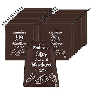kuber industries pack of 24 shoe bag for travel  drawstring footwear pouches amp toiletries packing bagscovers for travelling  printed - brown