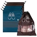 Kuber Industries Pack of 6 Shoe Bags | Shoe Bags for Travel | Non-Woven Shoe Storage Bags | Storage Organizers Set | Shoe Cover with Transparent Window | Shoe Dori Cover | Navy Blue &amp; Coffee