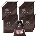 Kuber Industries Pack of 24 Shoe Bags | Shoe Bags for Travel | Non-Woven Shoe Storage Bags | Storage Organizers Set | Shoe Cover with Transparent Window | Shoe Dori Cover | Coffee
