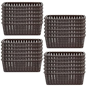 kuber industries pack of 3 storage basket  small m 15  multipurposes countertop baskets  basket for storage kitchen stationary  cabinets storage organizer  brown