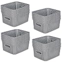 Kuber Industries (Pack of 6) Storage Basket | Large M 20 | Multipurposes Countertop Baskets | Basket For Storage, Kitchen, Stationary | Cabinets Storage Organizer | Grey