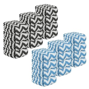 kuber industries pack of 24 super absorbent amp reusable microfibre face towels for women  15x15 in  kids soft amp easy to wash small towels for face and hand  zig zag grey amp blue