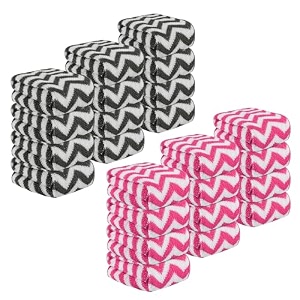 kuber industries pack of 24 super absorbent amp reusable microfibre face towels for women  15x15 in  kids soft amp easy to wash small towels for face and hand  zig zag grey amp pink