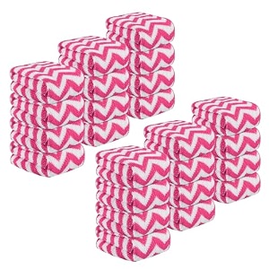 kuber industries 12 pcs zig zag 15x15 inch microfiber kitchen napkin lint-free quick dry  microfiber cleaning rags 250 gsm super absorbent napkin  pink