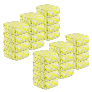 kuber industries pack of 12 super absorbent amp reusable microfibre face towel for women  15x15 in  250 gsm kids soft amp easy to wash small towels for face and hand  zig zag green