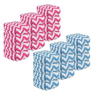 kuber industries pack of 24 super absorbent amp reusable microfibre face towels for women  15x15 in  kids soft amp easy to wash small towels for face and hand  zig zag pink amp blue