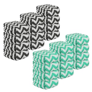 kuber industries pack of 24 super absorbent amp reusable microfibre face towels for women  15x15 in  kids soft amp easy to wash small towels for face and hand  zig zag grey amp green