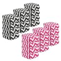 Kuber Industries Pack of 24 Super Absorbent &amp; Reusable Microfibre Face Towels for Women | 15x15 in | Kids Soft &amp; Easy to Wash Small Towels for Face and Hand | Zig Zag Grey &amp; Pink
