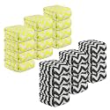 Kuber Industries Pack of 24 Super Absorbent &amp; Reusable Microfibre Face Towels for Women | 15x15 in | Kids Soft &amp; Easy to Wash Small Towels for Face and Hand | Zig Zag Yellow &amp; Grey