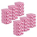 Kuber Industries 12 Pcs Zig Zag 15x15 Inch Microfiber Kitchen Napkin Lint-Free Quick Dry | Microfiber Cleaning Rags 250 GSM Super Absorbent Napkin | Pink