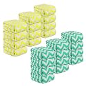 Kuber Industries Pack of 24 Super Absorbent &amp; Reusable Microfibre Face Towels for Women | 15x15 in | Kids Soft &amp; Easy to Wash Small Towels for Face and Hand | Zig Zag Yellow &amp; Green