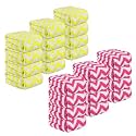 Kuber Industries Pack of 24 Super Absorbent & Reusable Microfibre Face Towels for Women | 15x15 in | Kids Soft & Easy to Wash Small Towels for Face and Hand | Zig Zag Yellow & Pink