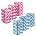 Kuber Industries Pack of 24 Super Absorbent &amp; Reusable Microfibre Face Towels for Women | 15x15 in | Kids Soft &amp; Easy to Wash Small Towels for Face and Hand | Zig Zag Pink &amp; Blue