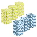 Kuber Industries Pack of 24 Super Absorbent &amp; Reusable Microfibre Face Towels for Women | 15x15 in | Kids Soft &amp; Easy to Wash Small Towels for Face and Hand | Zig Zag Yellow &amp; Blue
