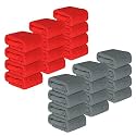 Kuber Industries Pack of 24 Super Absorbent &amp; Reusable Microfibre Face Towel for Women | 15x15 in | 250 GSM Kids Soft &amp; Easy to Wash Small Towels for Face and Hand | Plain Red &amp; Grey