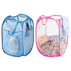 kuber industries large nylon mesh laundry basket set of 2 pcs combo code-scs08 meshm008 multicolor