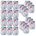 Kuber Industries Pack of 24 Unwashed Clothes Storage Basket | Foldable Laundry Basket for Clothes | Mesh Laundry Bag | Collapsible &amp; Portable | 30 LTR | Sky Blue