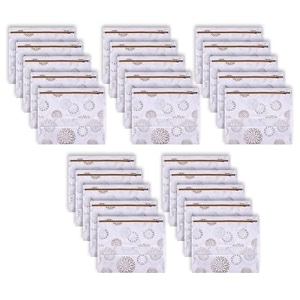 kuber industries pack of 25 saree bags for storage  non-woven wardrobe organizer  mesh window cloth storage set  single packing  gola-print  white