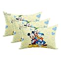 Kuber Industries (Pack of 3) Baby Pillow | Disney Mickey Team Pillow | Soft Pillows for Sleeping | Back &amp; Front Printed | Cozy &amp; Fluffy Pillow | 12x18 Inch | Cream