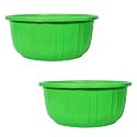 Kuber Industries Leaf Printed 40 Lt. Multipurpose Unbreakable Plastic Tub |Bath Tub|Washing Tub (Green) Round