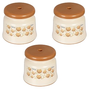 kuber industries pack of 3 bathroom stool  plastic stool for bathroom  stool for sitting  anti -slip with strong bearing  patla for toilet  printed design  cream