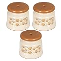 Kuber Industries Pack of 3 Bathroom Stool|Plastic Stool for Bathroom|Anti-Slip with Strong Bearing|Solid Surface &amp; Unbreakable Material|Cream